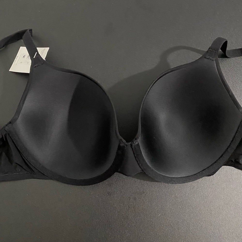 Le Mystere New T Shirt Bra Back Smoother Underwire Second Skin Black Size 32F - Picture 9 of 13
